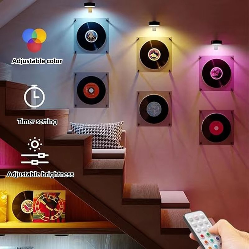 USB Rechargeable Magnetic RGB Wall Art Light Wireless Display Lamp With Remote Decorative Modes 2