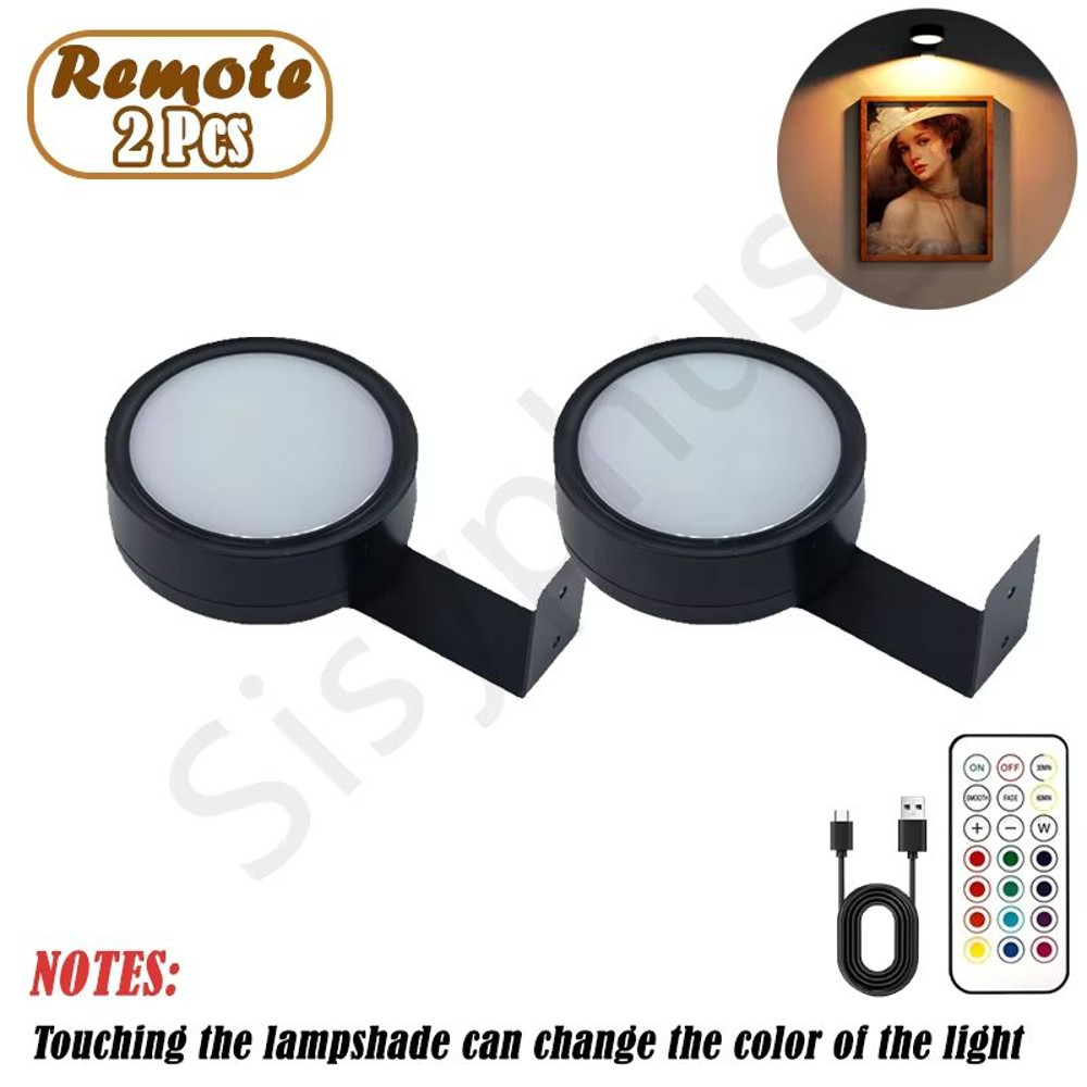 USB Rechargeable Magnetic RGB Wall Art Light Wireless Display Lamp With Remote Decorative Modes 12