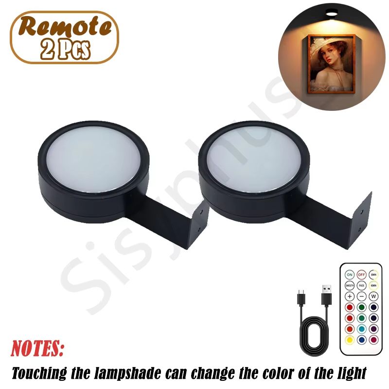 USB Rechargeable Magnetic RGB Wall Art Light Wireless Display Lamp With Remote Decorative Modes 12