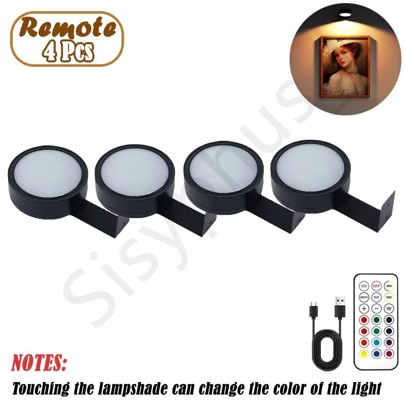 USB Rechargeable Magnetic RGB Wall Art Light Wireless Display Lamp With Remote Decorative Modes 13