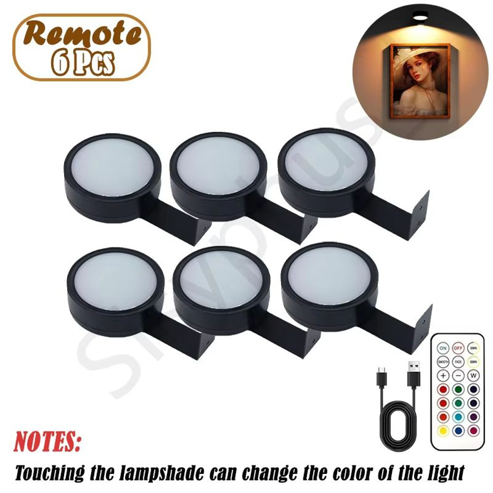 USB Rechargeable Magnetic RGB Wall Art Light Wireless Display Lamp With Remote Decorative Modes 14