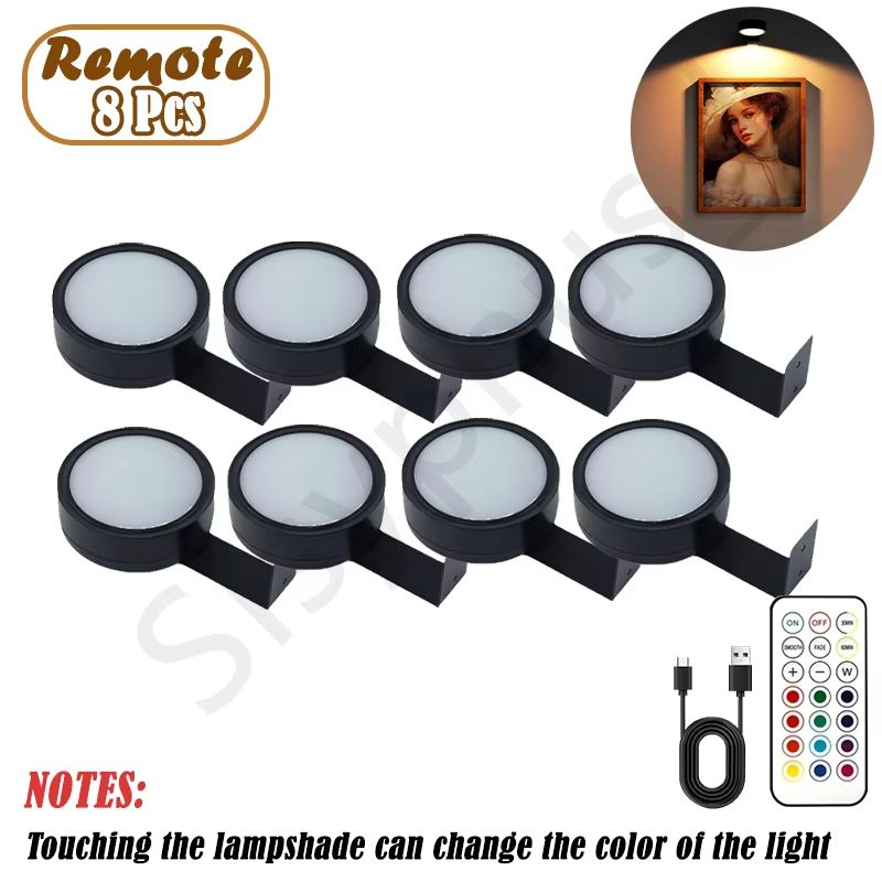 USB Rechargeable Magnetic RGB Wall Art Light Wireless Display Lamp With Remote Decorative Modes 15