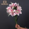 Simulated 10 Head Silk Lily Long Branch Bouquet For Wedding And Home Decor 6