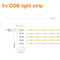 COB LED Strip Light For Cabinet Closet Display Dimmable TouchSensor Tape Lighting 9