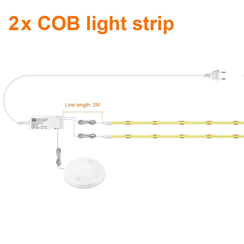 COB LED Strip Light For Cabinet Closet Display Dimmable TouchSensor Tape Lighting 6