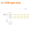 COB LED Strip Light For Cabinet Closet Display Dimmable TouchSensor Tape Lighting 7