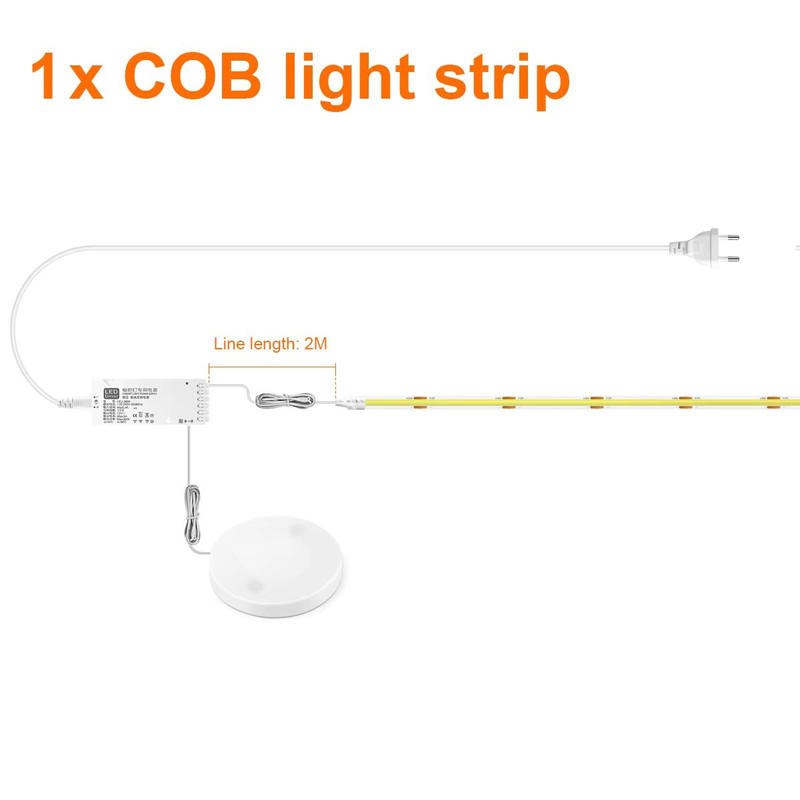 COB LED Strip Light For Cabinet Closet Display Dimmable TouchSensor Tape Lighting 6