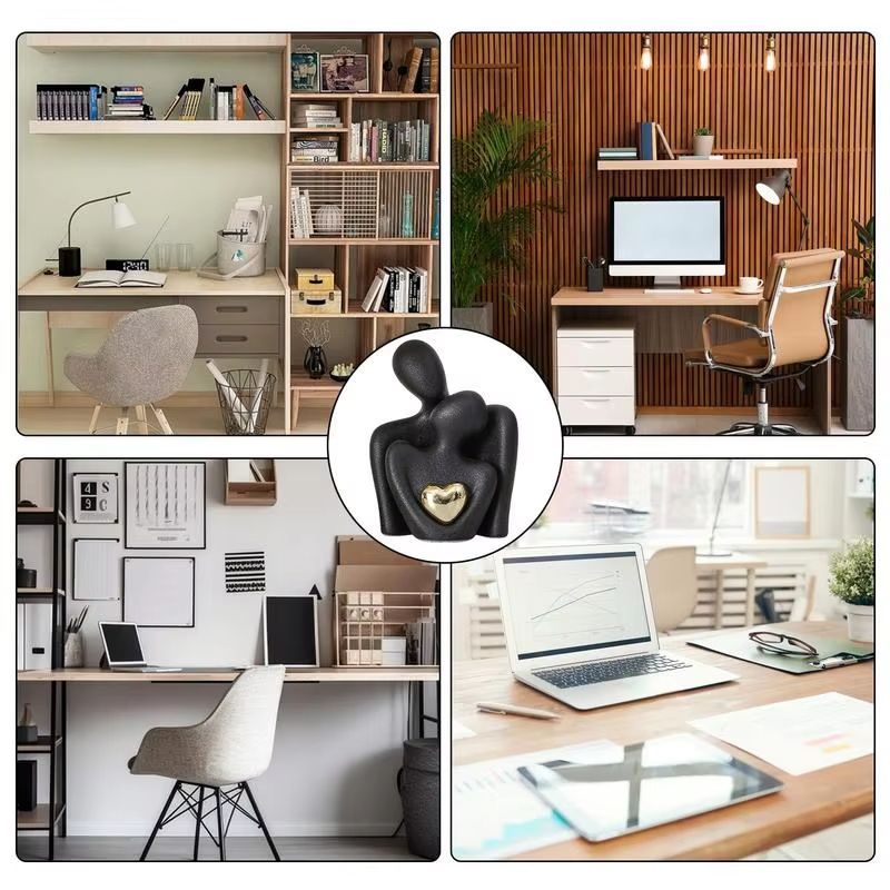 Nordic Abstract Couple Statue Ceramic Lovers Sculpture For Home Decor 6