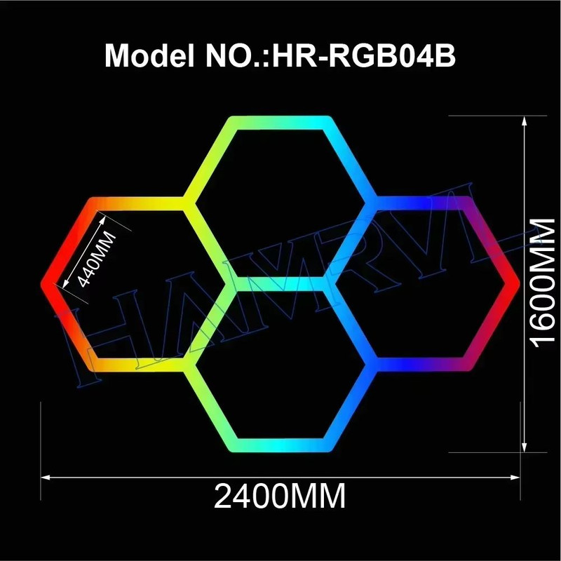 RGB Hexagon LED Garage Light With Remote Honeycomb Ceiling Panel For Workshops Game Rooms More 11