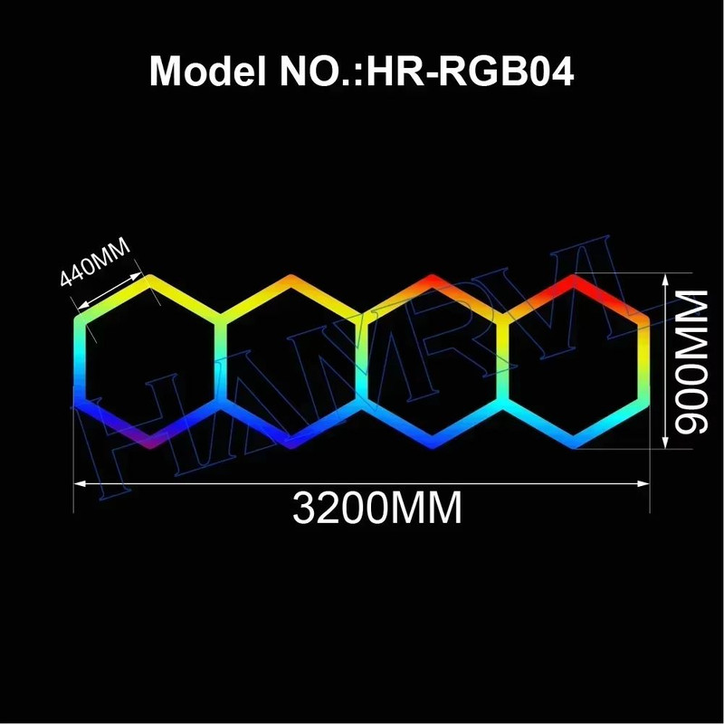 RGB Hexagon LED Garage Light With Remote Honeycomb Ceiling Panel For Workshops Game Rooms More 12