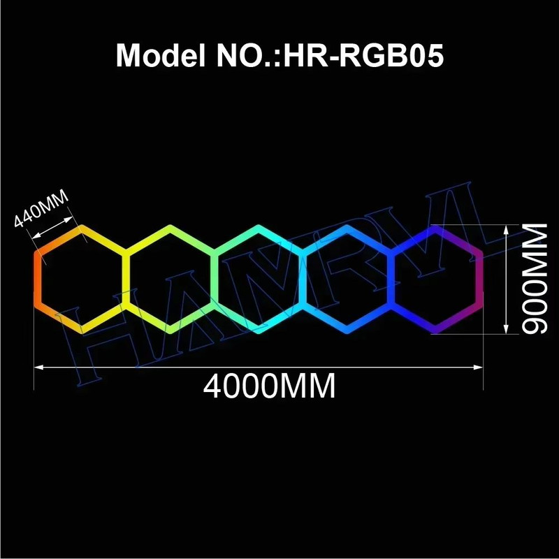 RGB Hexagon LED Garage Light With Remote Honeycomb Ceiling Panel For Workshops Game Rooms More 17