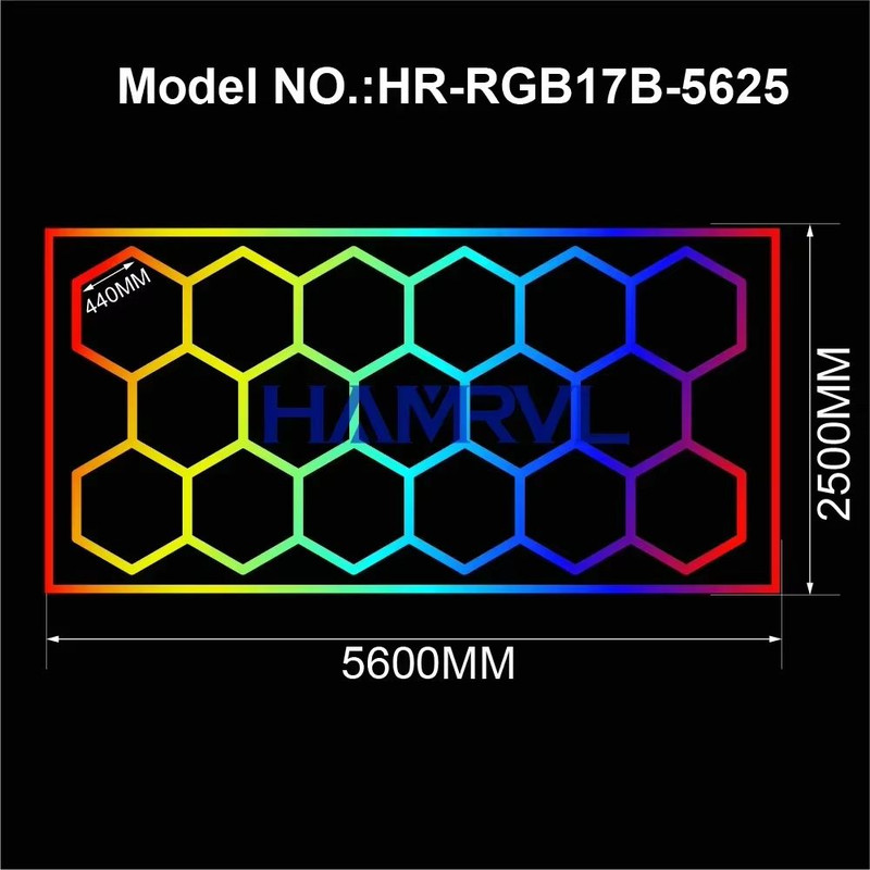 RGB Hexagon LED Garage Light With Remote Honeycomb Ceiling Panel For Workshops Game Rooms More 21