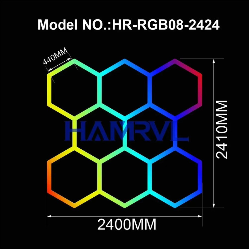 RGB Hexagon LED Garage Light With Remote Honeycomb Ceiling Panel For Workshops Game Rooms More 23