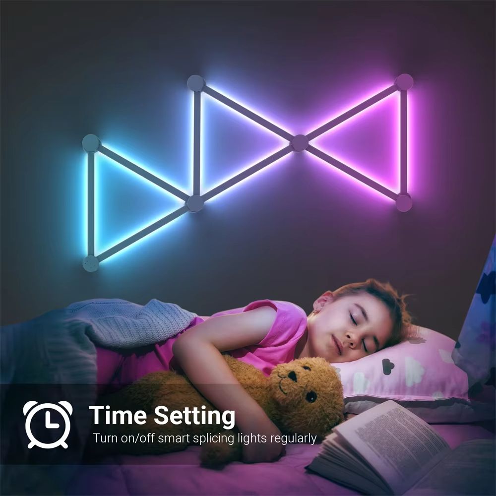 RGB DIY Splicing Wall Light VoiceControlled Smart Ambience Lamp For Gaming Rooms Bedroom Decor 4
