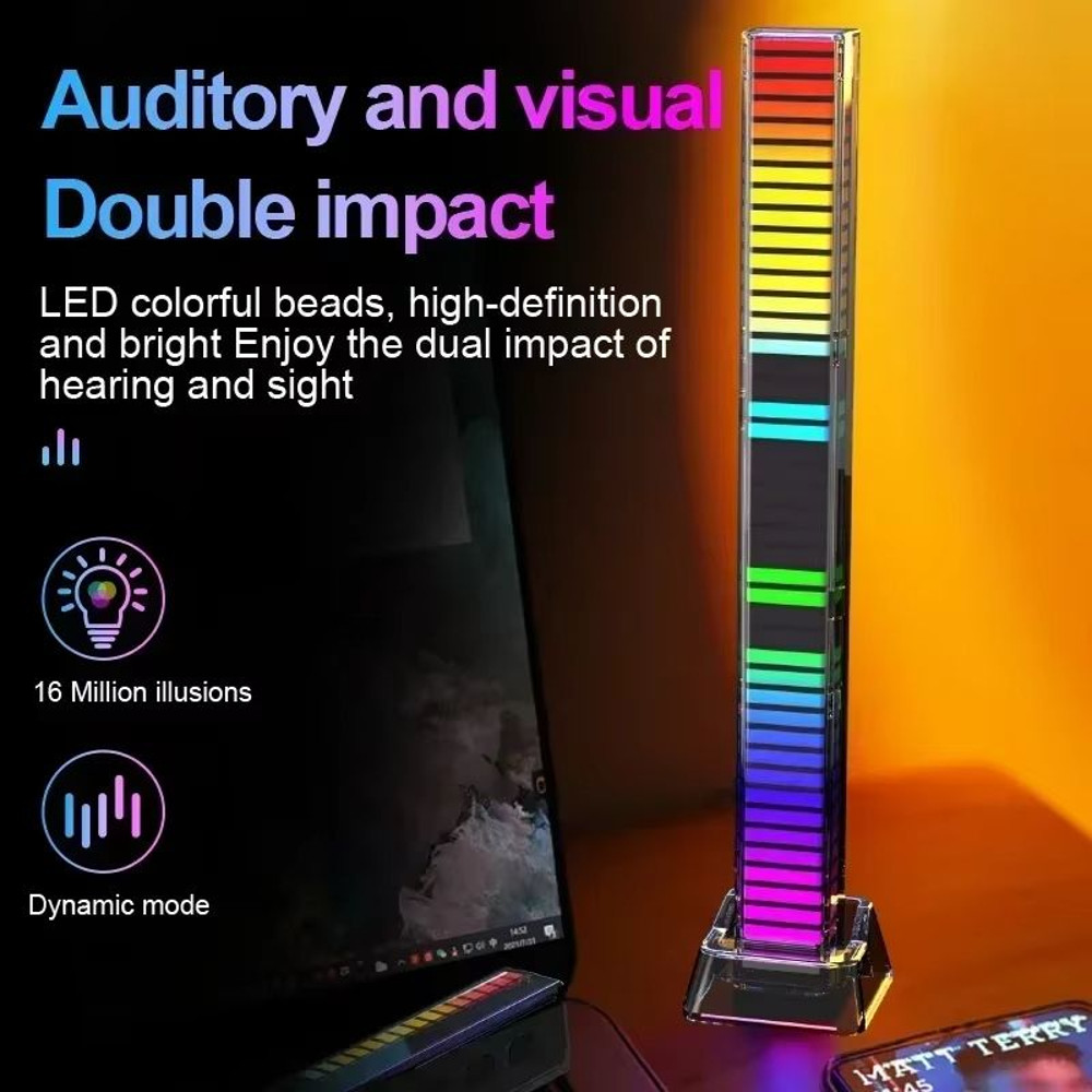 RGB Sound Reactive Light Bar Music Sync LED Atmosphere Lamp For Party Gaming Car Decoration 1