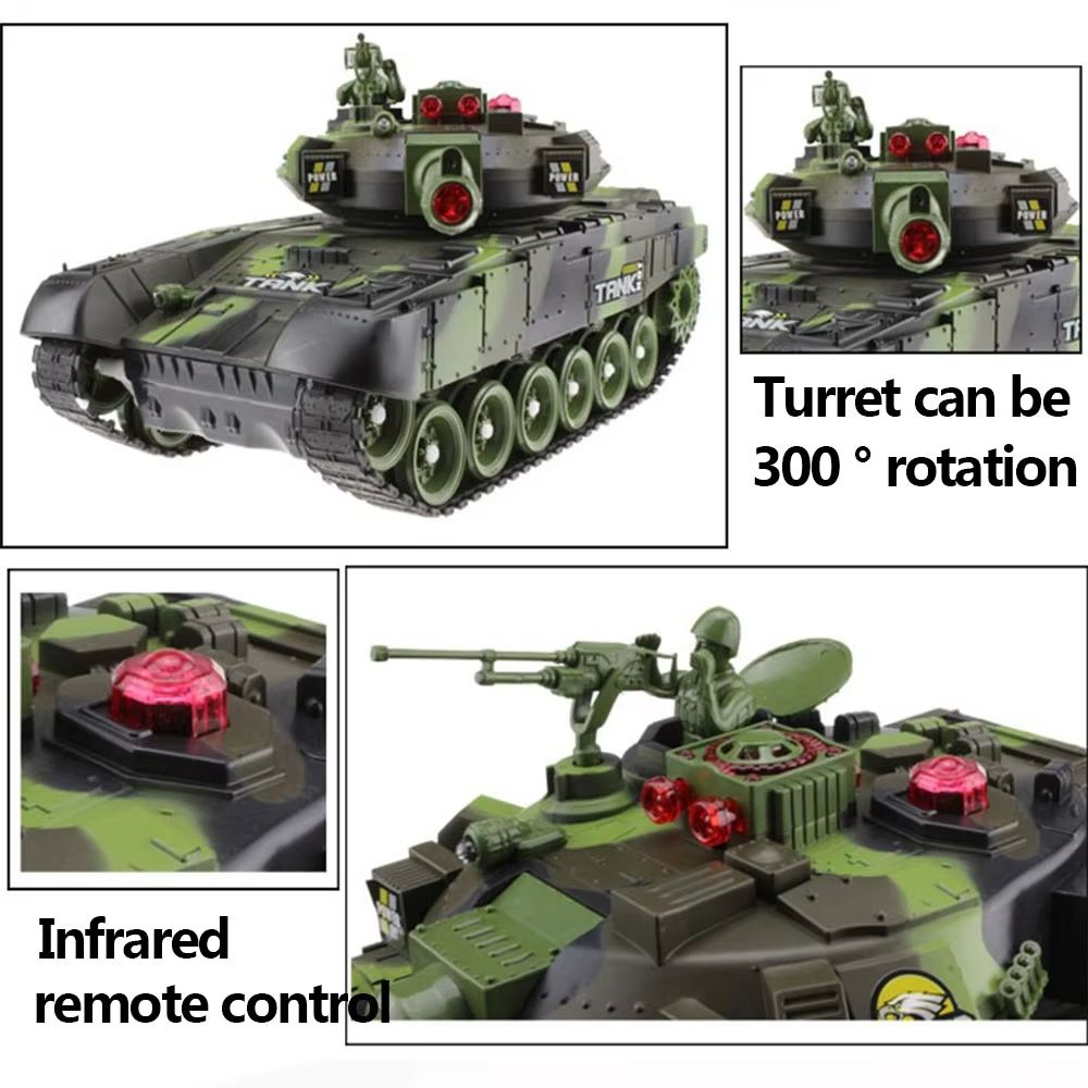 Elite Combat RC Military Tank Realistic 55cm Remote Control RC Tank With Simulation Shooting And A 5