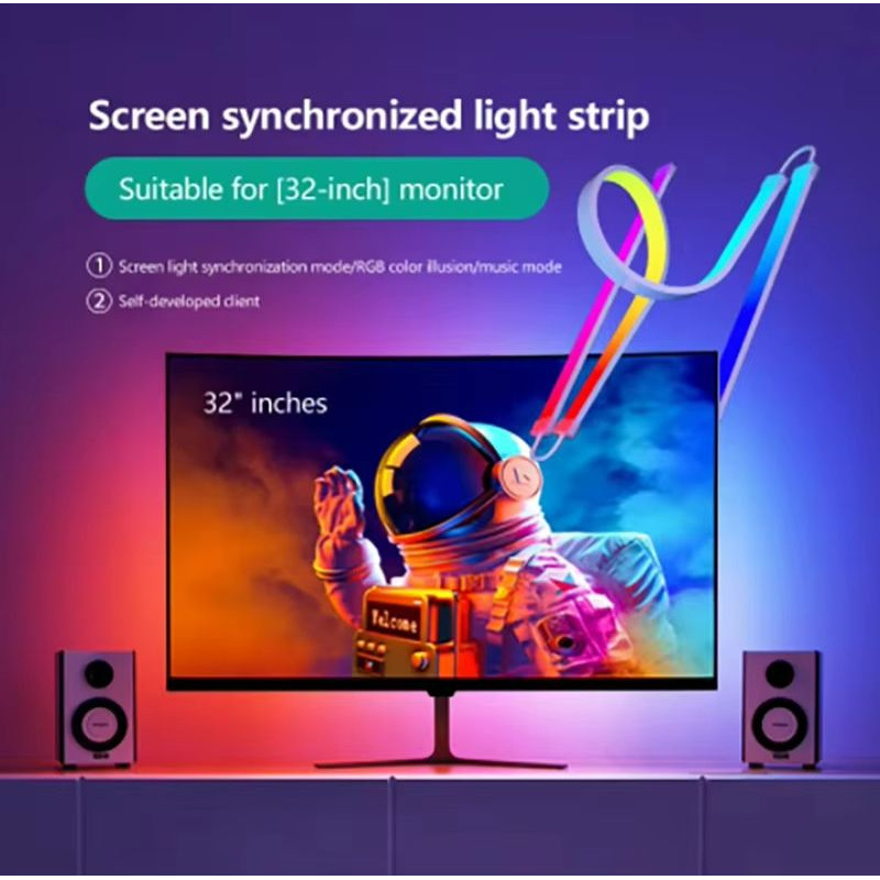 Skydimo 24 Inch Smart Ambient Monitor Backlight RGBIC Screen Sync LED Strip With Music Sync LED Ba 9