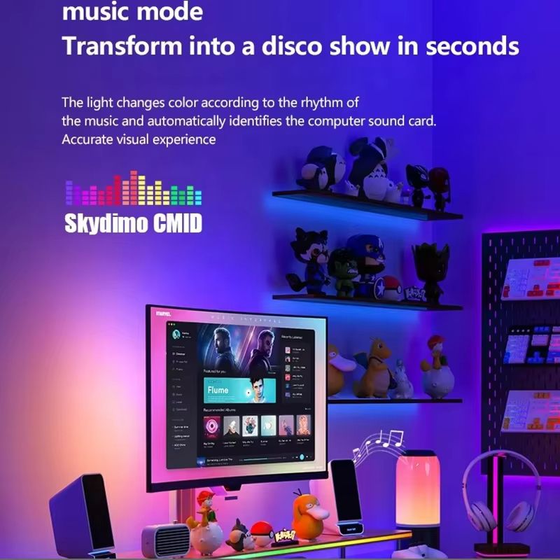 Skydimo 24 Inch Smart Ambient Monitor Backlight RGBIC Screen Sync LED Strip With Music Sync LED Ba 3