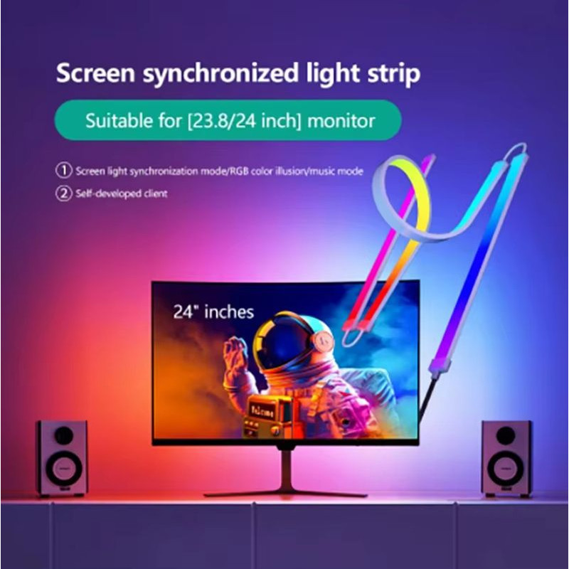 Skydimo 24 Inch Smart Ambient Monitor Backlight RGBIC Screen Sync LED Strip With Music Sync LED Ba 6
