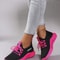 Womens Lightweight Breathable Color Block Sports Sneakers With Strap 2