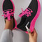 Womens Lightweight Breathable Color Block Sports Sneakers With Strap 5