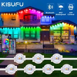 smart bluetooth rgbic waterproof eaves string lights kit - 15m