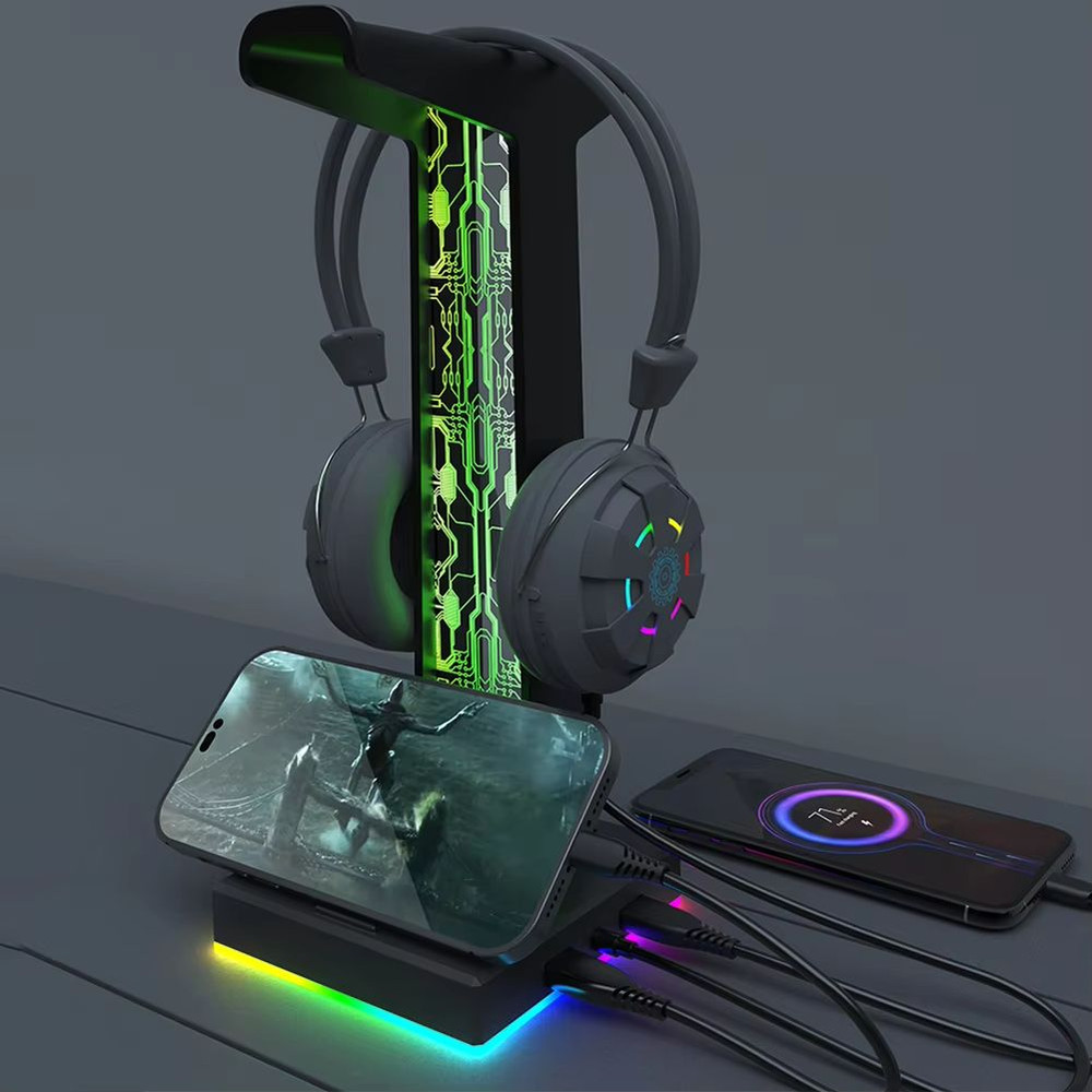 SpectraStand RGB Gaming Headphone Stand With USB Hub And 35mm Audio Port 1