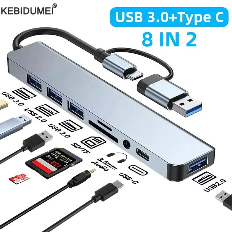 Premium USB C Multiport Adapter With SD Card Reader Audio Output Ideal MacBook Pro Accessory 0