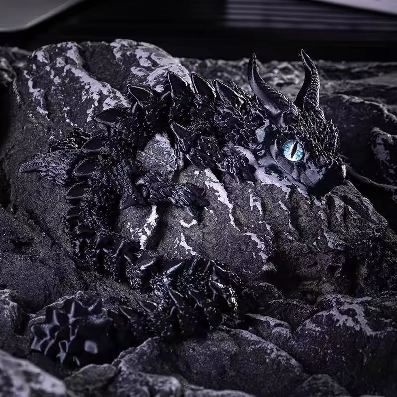 Movable 3D Printed Dragon Toy Articulated Fidget Desk Ornament For Stress Relief Gifting 11