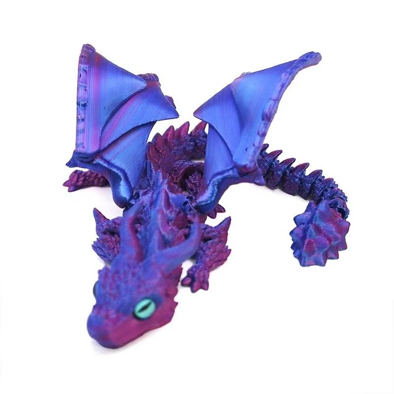 Movable 3D Printed Dragon Toy Articulated Fidget Desk Ornament For Stress Relief Gifting 12