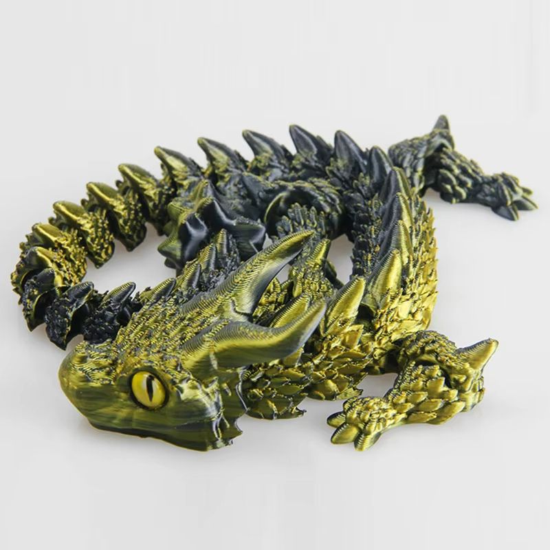Movable 3D Printed Dragon Toy Articulated Fidget Desk Ornament For Stress Relief Gifting 6