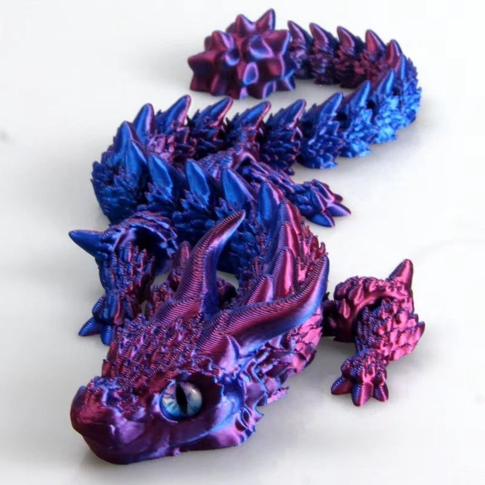 Movable 3D Printed Dragon Toy Articulated Fidget Desk Ornament For Stress Relief Gifting 7