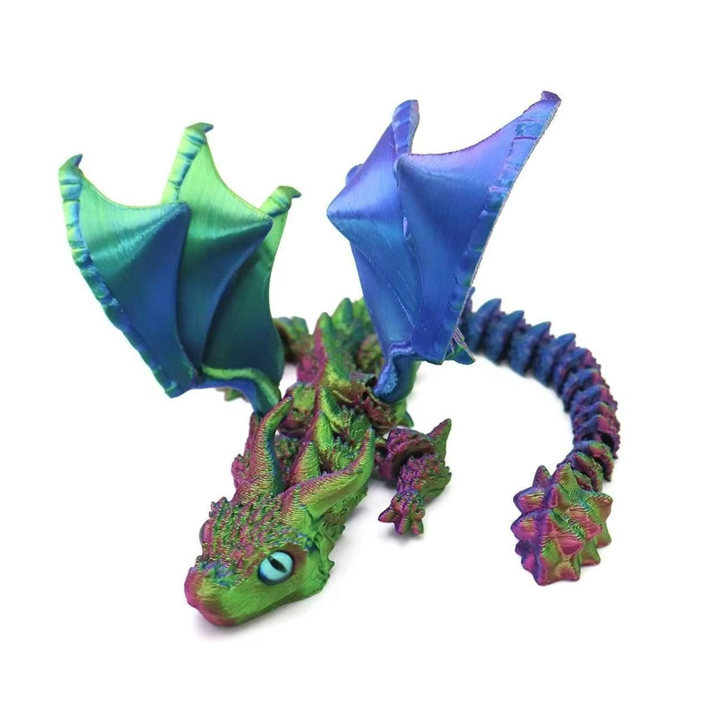 Movable 3D Printed Dragon Toy Articulated Fidget Desk Ornament For Stress Relief Gifting 13