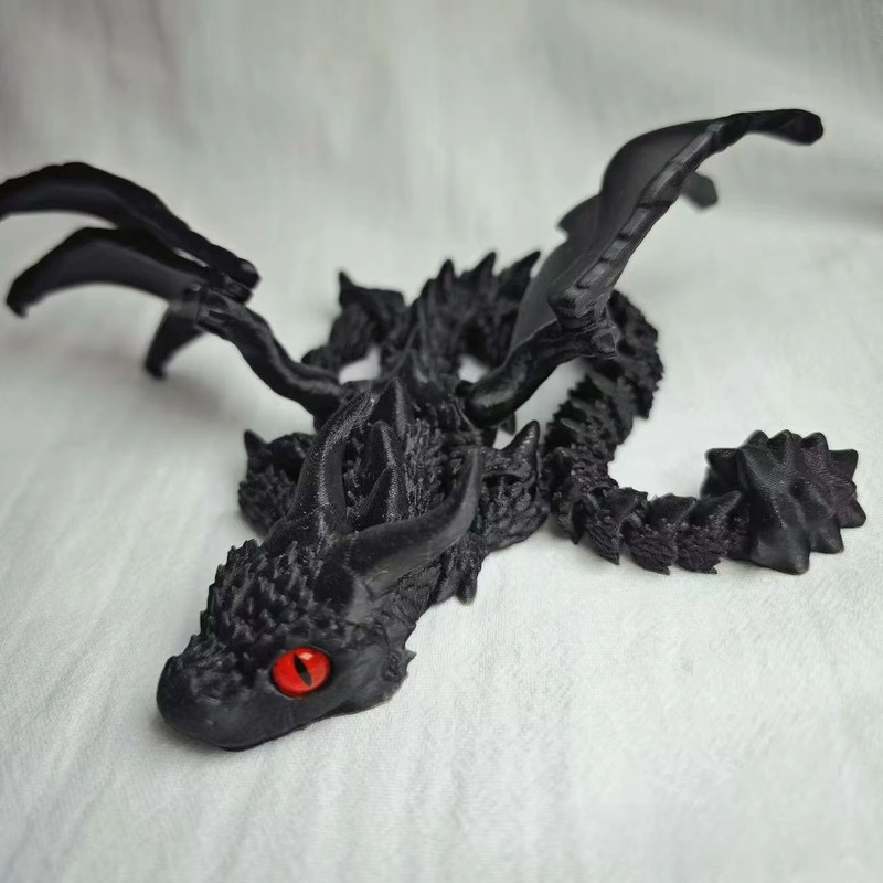 Movable 3D Printed Dragon Toy Articulated Fidget Desk Ornament For Stress Relief Gifting 14