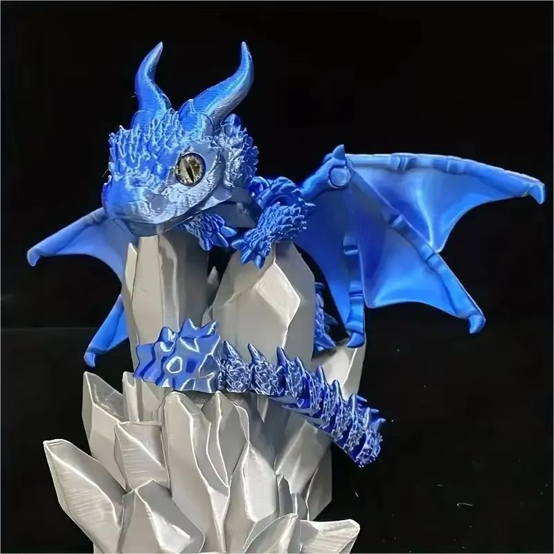 Movable 3D Printed Dragon Toy Articulated Fidget Desk Ornament For Stress Relief Gifting 16