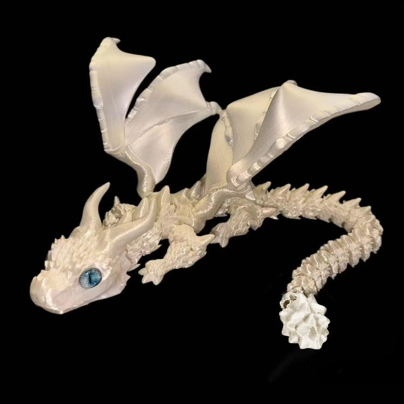 Movable 3D Printed Dragon Toy Articulated Fidget Desk Ornament For Stress Relief Gifting 17