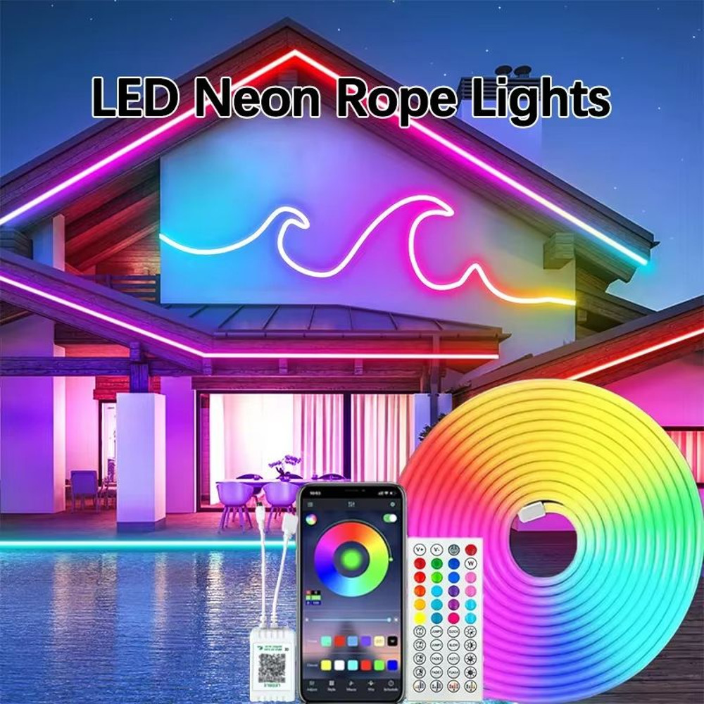Bluetooth RGB LED Strip Light Waterproof Music Sync Lighting With Remote DIY Effects 0