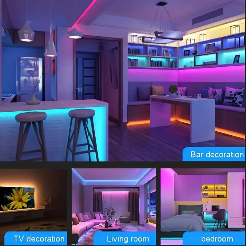 Bluetooth RGB LED Strip Light Waterproof Music Sync Lighting With Remote DIY Effects 1