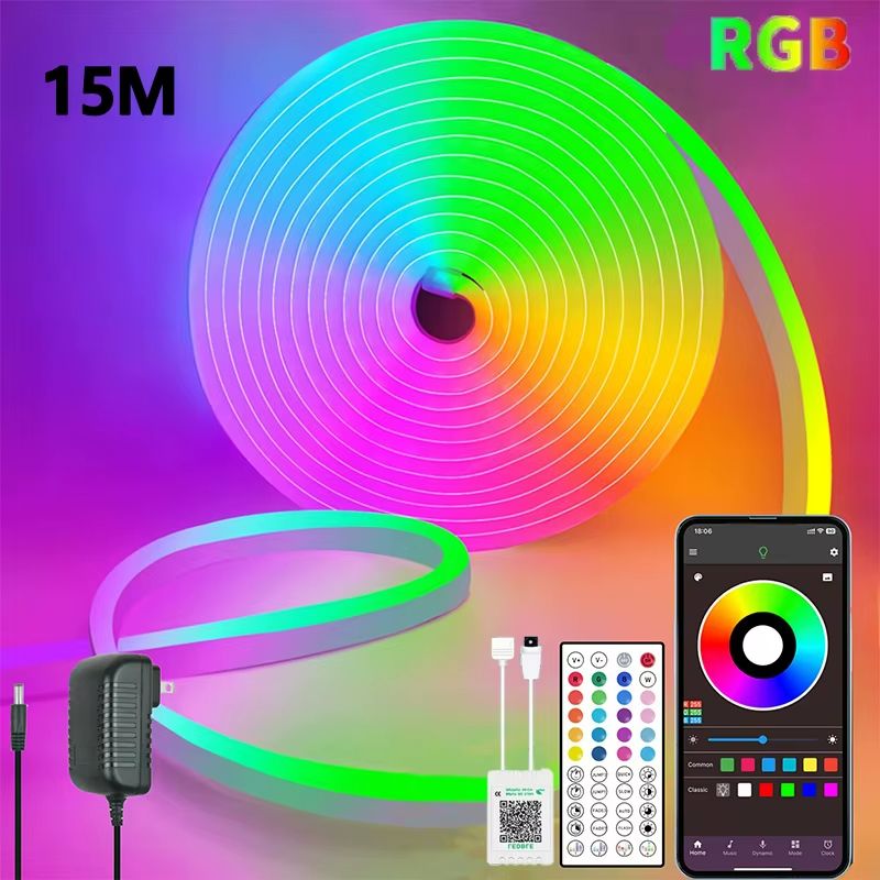 Bluetooth RGB LED Strip Light Waterproof Music Sync Lighting With Remote DIY Effects 8