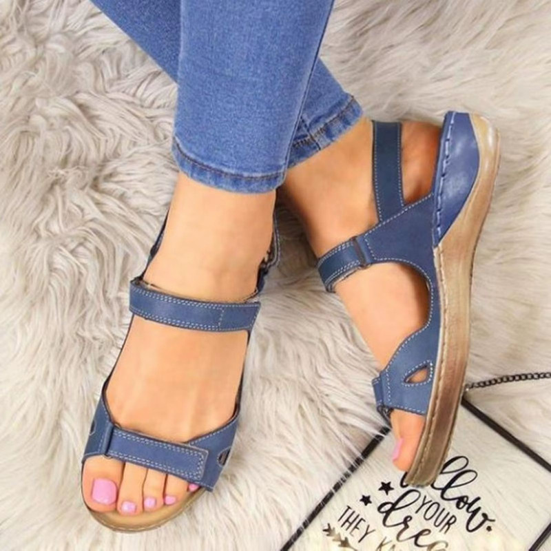 ComfortAir Womens Breathable Open Toe Flat Sandals Lightweight Summer Shoes For Elderly 2