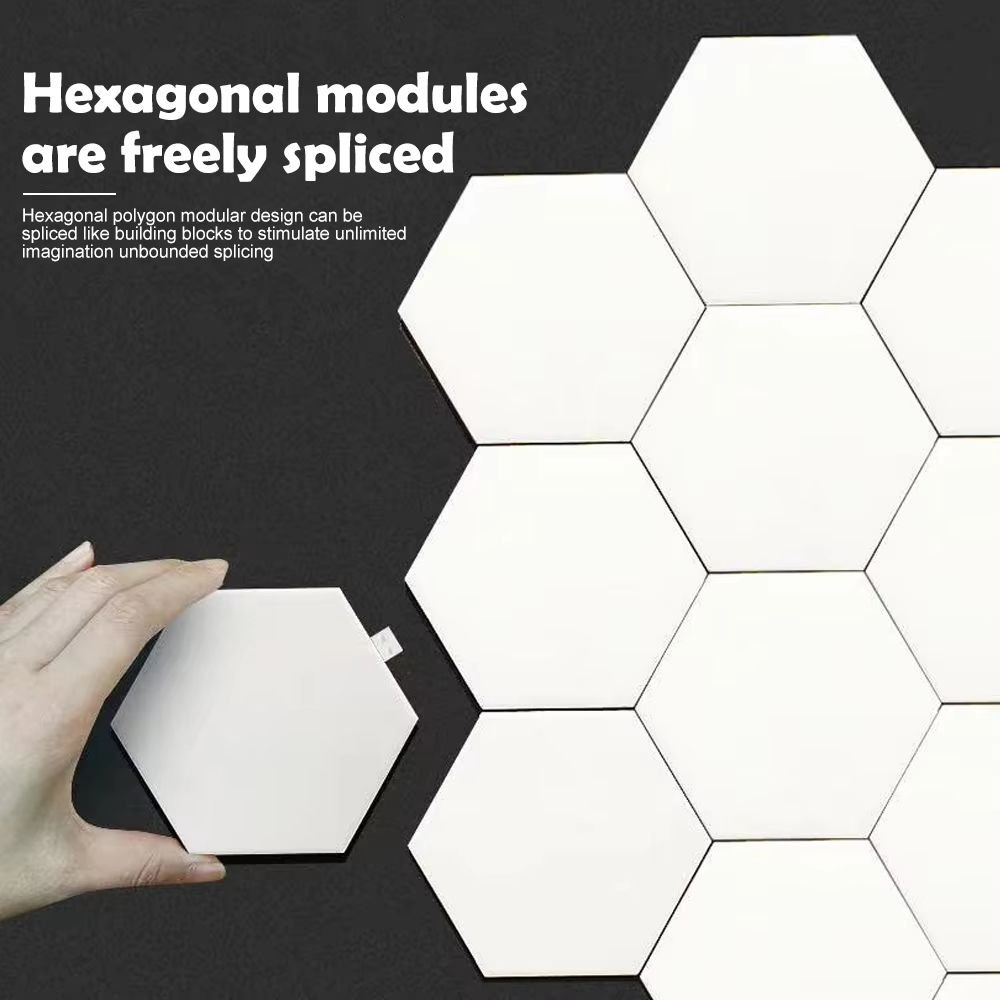 QuantumGlow Modular Hexagon LED Smart Wall Light Panels DIY RGB Ambient Game Room Lighting 5