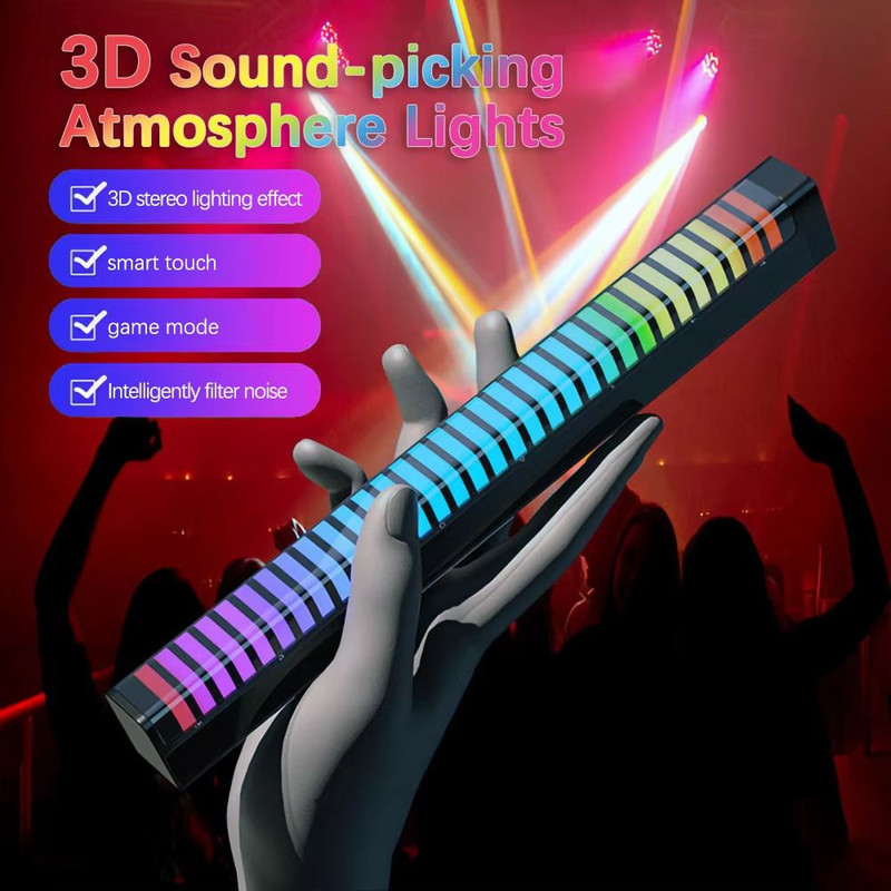 AuraBeat Rechargeable Sound Activated RGB Light Bar 360 Ambient Lamp 1