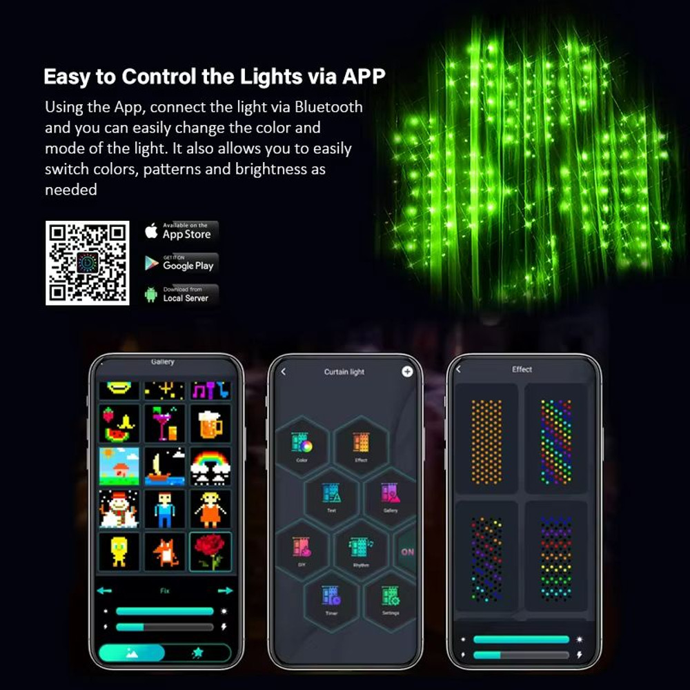 ColorRGB Smart Bluetooth Curtain Lights RGB Curtain Lights For DIY Ambiance 3