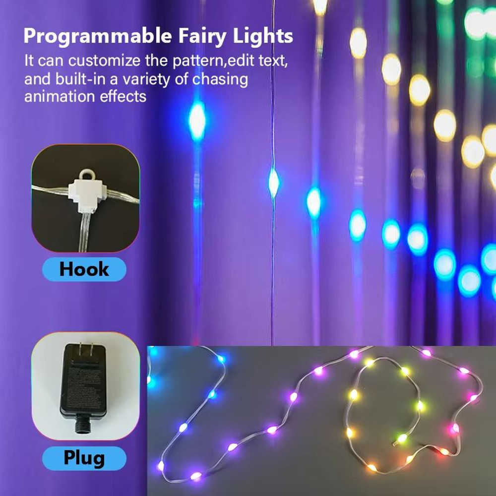 ColorRGB Smart Bluetooth Curtain Lights RGB Curtain Lights For DIY Ambiance 5