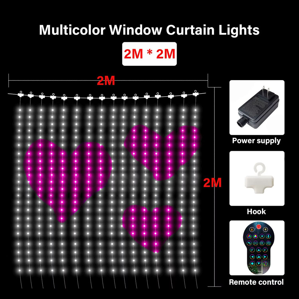 ColorRGB Smart Bluetooth Curtain Lights RGB Curtain Lights For DIY Ambiance 7