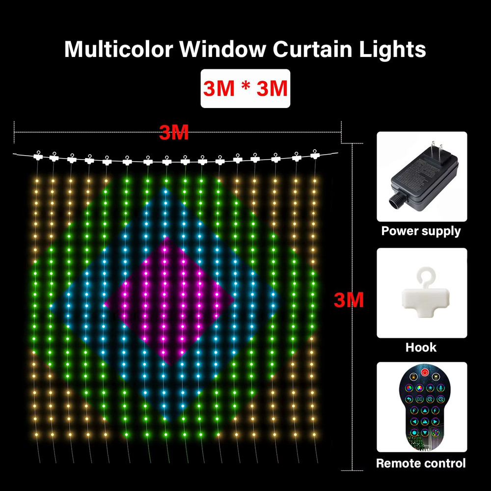 ColorRGB Smart Bluetooth Curtain Lights RGB Curtain Lights For DIY Ambiance 8