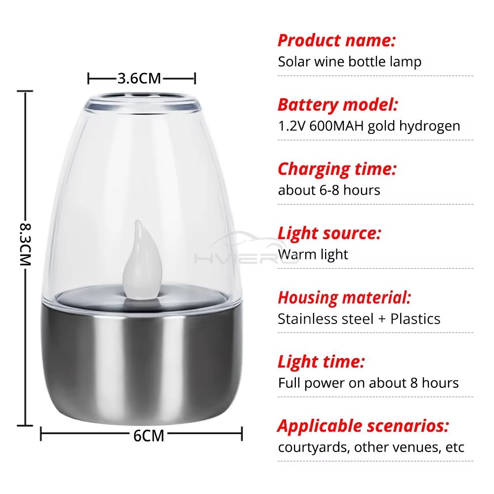 SolarGlow Stainless Steel Candle Light Ambient Solar LED Decor For Outdoor Evenings 5