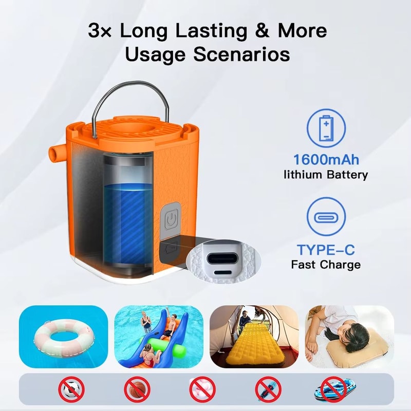 Aerogogo GIGA Pump Tiny 3in1 Mini Inflator Portable Air Pump Deflator And Lantern 3