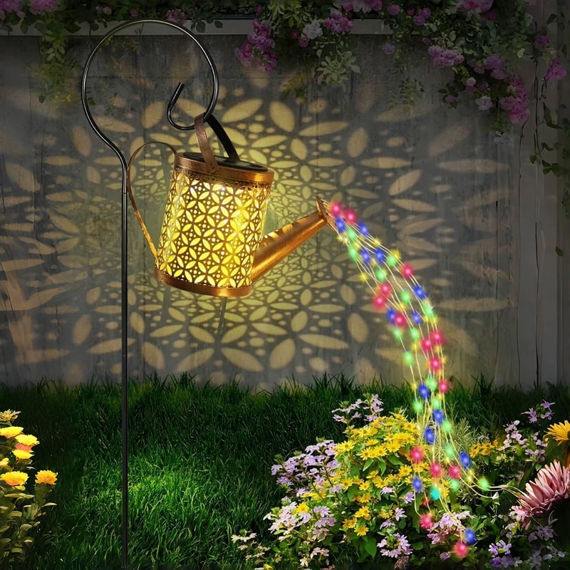 Solar Watering Can Light Waterproof Hanging Garden Lantern With Fairy LED Cascade 5