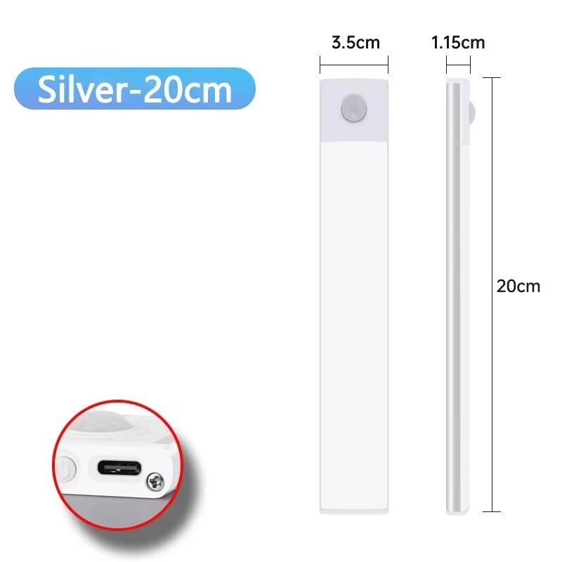 USB Rechargeable Motion Sensor LED Cabinet Light Sleek Wireless EasytoInstall Lighting For Home 7